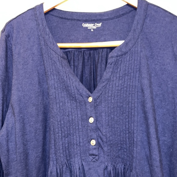 Coldwater Creek XL navy tunic.  Excellent used condition. - Picture 3 of 4